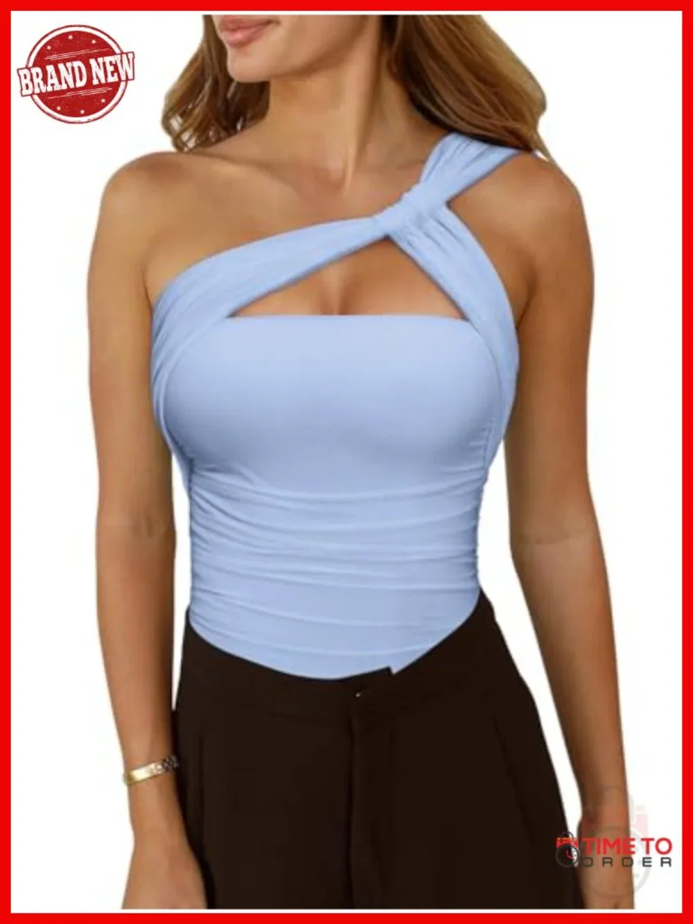 Sexy One Shoulder Leopard Mesh Bodysuit with Ruched Cutout